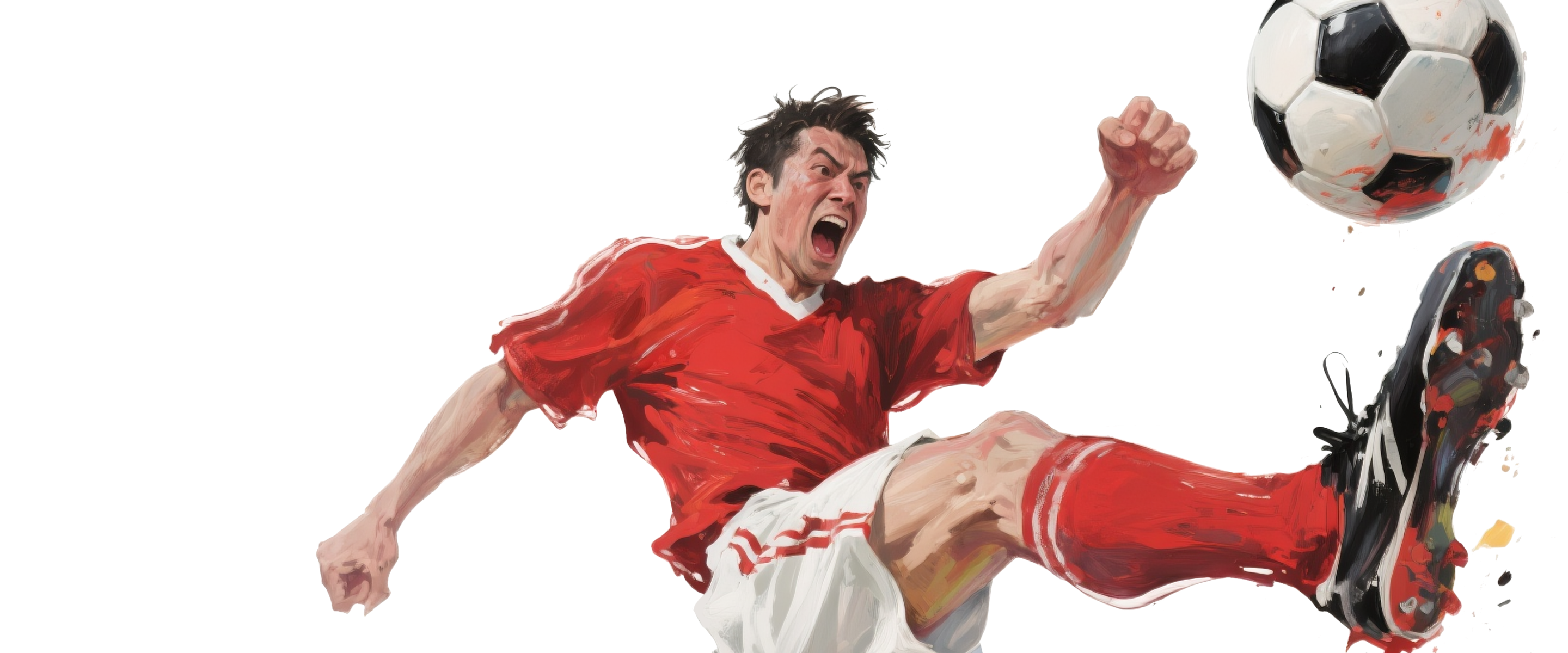 足球运动员拼搏瞬间